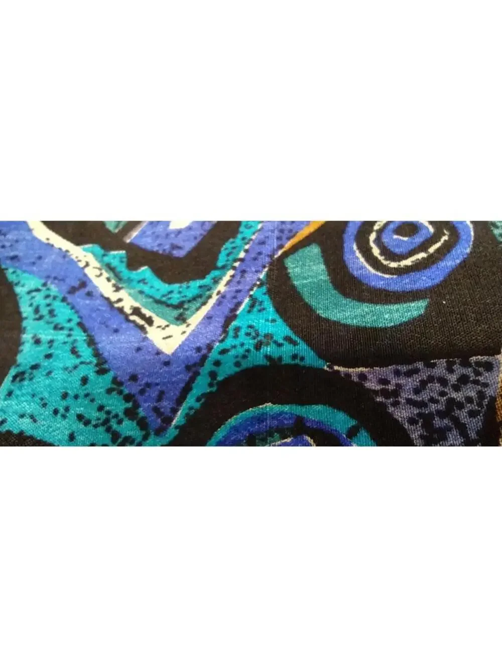 Picasso Inspired Art Tribal Scarf PURE SILK INDIA VINTAGE 80s Purple Black Swirl